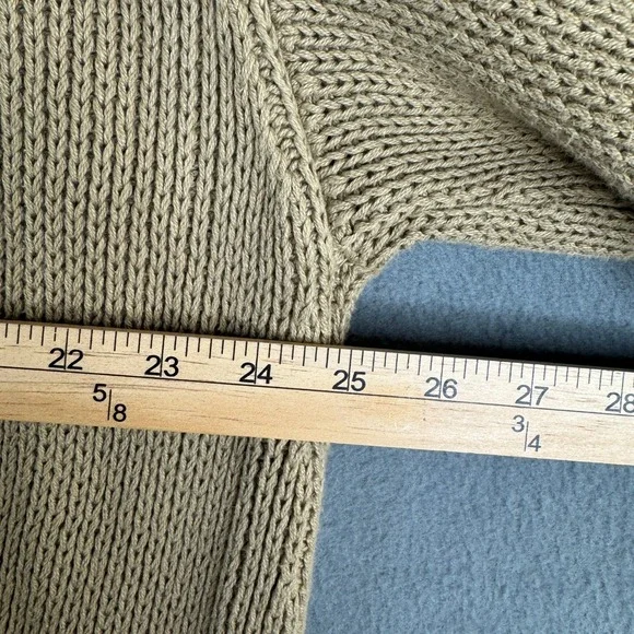 Alex Mill Wallace Sweater Jacket XL Vintage Khaki Chunky Ribbed Cotton Full Zip - Picture 6 of 8